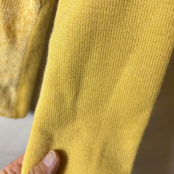 Vintage Susan Bristol Yellow Chenille Front Collared Cardigan Sweater Size M - Picture 7 of 13